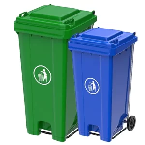 Garbage Can with Center Pedal 100L/120L/240L Gray/Blue/Green/Red/Brown/Yellow