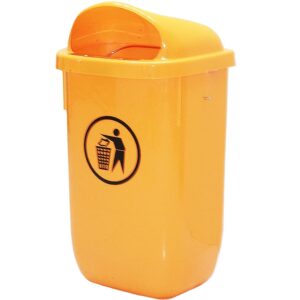 Garbage Bin Pole Mounted 50 Liters With Safety Lock / Orange