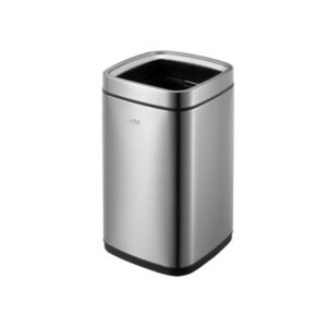 Stainless Steel Fingerprint Proof Open Top Trash Bin 28 Liters