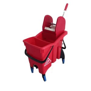 Double Split Bucket Mop Trolley 30LTR RED