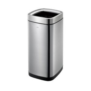 Stainless Steel Fingerprint Proof Open Top Trash Bin 35 Liters