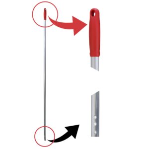 Aluminum handle with colored grip and three holes | 140 cm