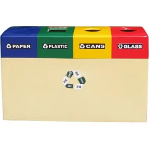 Recycle Dustbin 4 Compartments  Beige