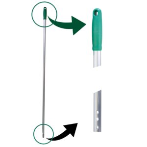 Aluminum handle with colored grip and three holes | 140 cm