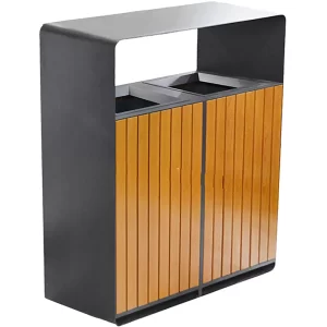 Recycle Dustbin 2 Compartments  Wooden Body