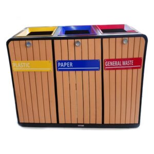 Outdoor Steel wood trash can
