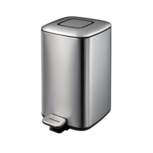Stainless Steel Top in Fingerprint-Resistant with soft closing Pedal Bin 12 Liters