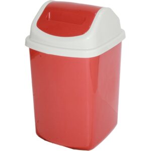 Trash Can With Swing-Top Lid, Plastic Garbage bin For Office, Bedroom, Dorm Room