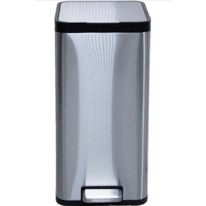 Java Stainless Steel Square Trash Can, Stain Resistant Garbage Bin 25L, Highly Durable Pedal With Soft Close Lid For Home, Office, Kitchen