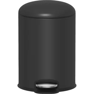 Stainless Steel Soft Close Lid  Pedal Dustbin Round Black, Java, 5L, 12L, 20L,