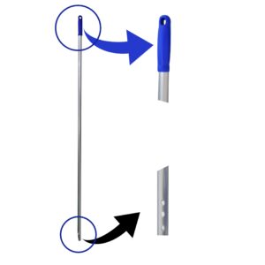 Aluminum handle with colored grip and three holes | 140 cm