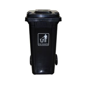 Plastic Garbage Bin  120LTR  BLACK