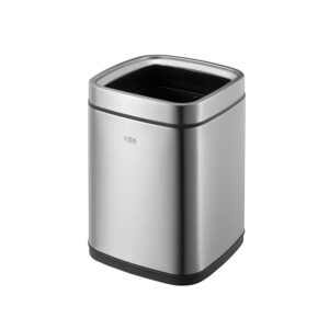 Stainless Steel Fingerprint Proof Open Top Trash Bin 12 Liters