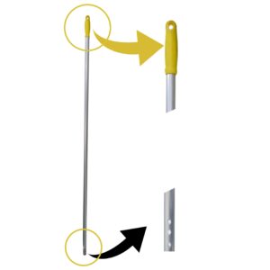 Aluminum handle with colored grip and three holes | 140 cm